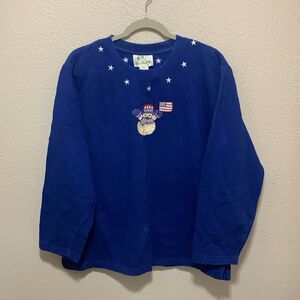 The Quacker Factory Women’s Long Sleeved Shirt Size L Blue Snowman American